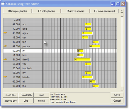 karaoke editor dialog