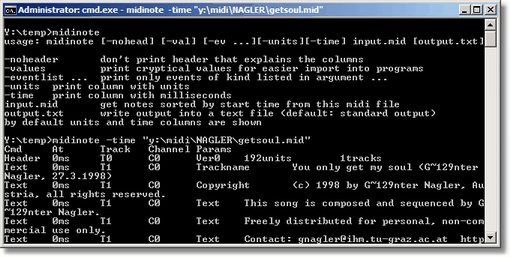 GN MIDI commandline tools screenshot