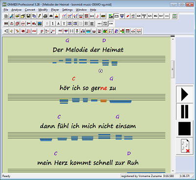 GNMIDI screenshot karaoke